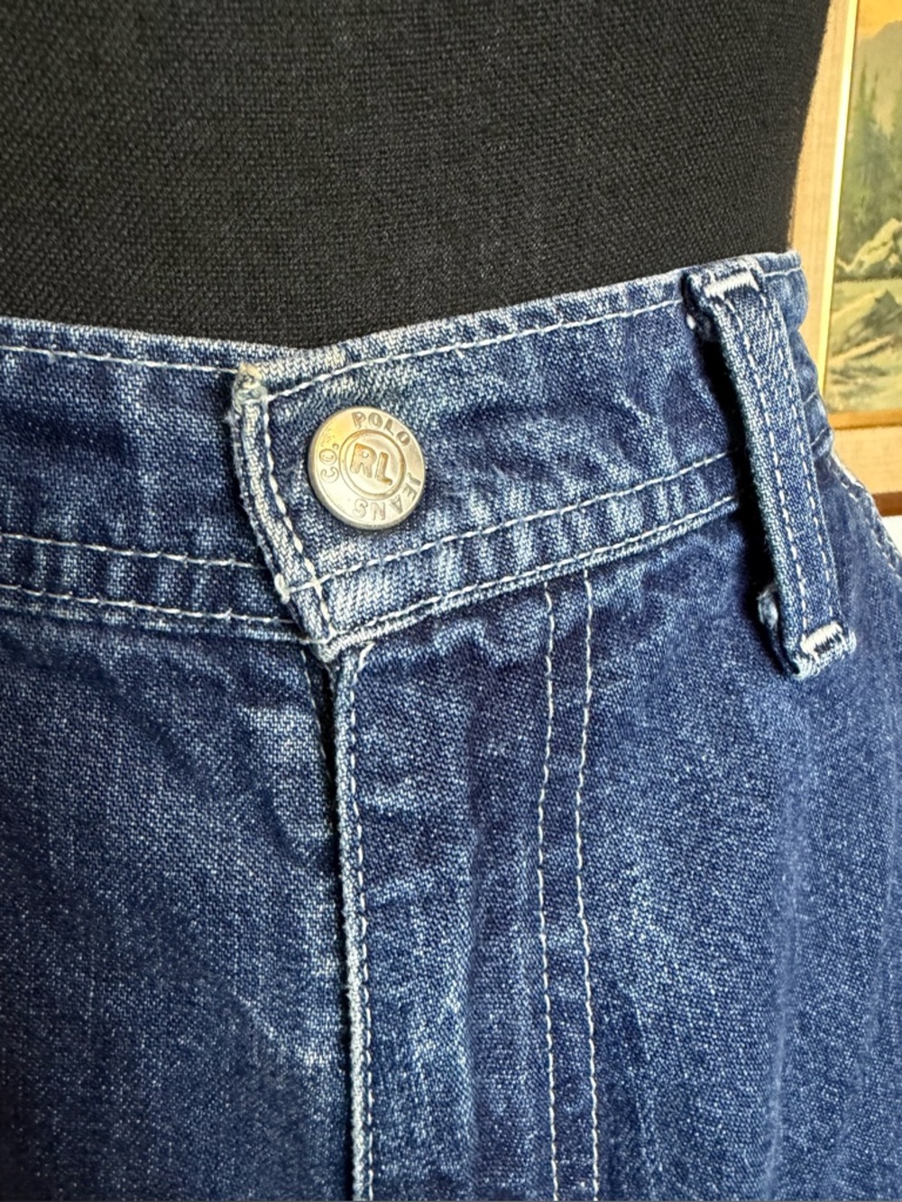 Y2K Ralph Lauren Polo Denim Carpenter Jorts  32 Waist - Picture 5 of 11